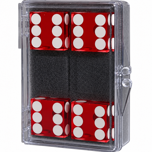 Dice 4-pack Red Near-precision 19mm (casino) - Merchant of Magic Magic Shop