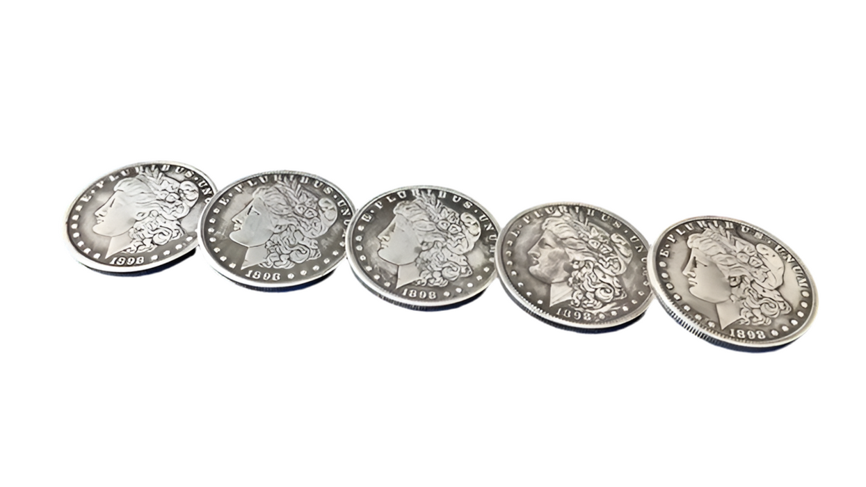 Normal Morgan Dollar Coins (5 Dollar Sized Replica Coins) By N2G