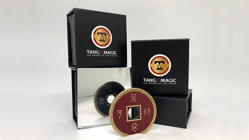 Chinese Coin (CH0019) Black & Red by Tango Magic s