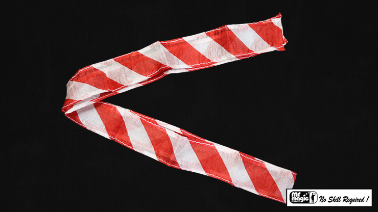 Thumb Tip Streamer Zebra 3' (Red and White) by Mr. Magic 