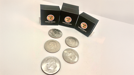 Expanded Shell Eisenhower Dollar (plus 4 Regular Coins) by Tango Magic