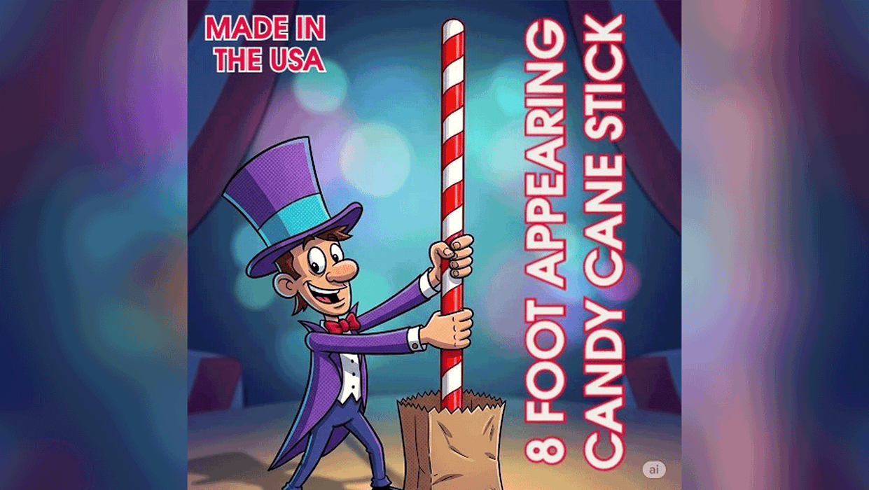 Appearing Candy Cane Red & White - 8 Foot by Big Guys Magic