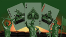 Army Men Playing Cards