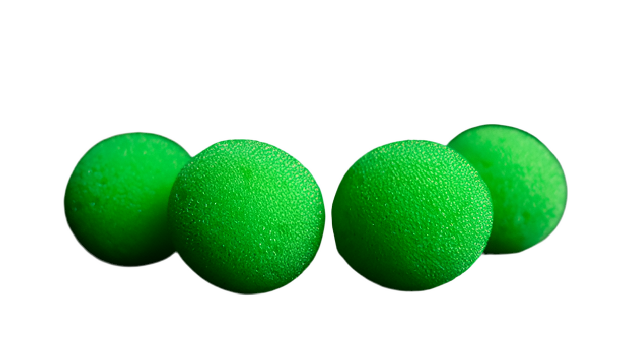 Sponge Balls 4 x Green 1 inch