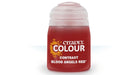 Red paint bottle labeled 'Citadel Colour Contrast Blood Angels Red' on a white background