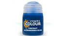 Blue paint can labeled 'Citadel Colour Contrast Ultramarines Blue' on a white background