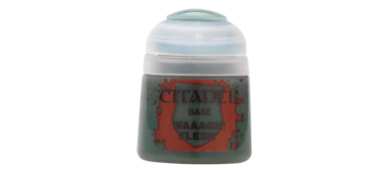  Citadel paint can labeled 'Warhammar Flesh' on a white background