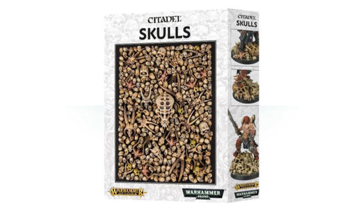 Warhammer Citadel Skulls packaging with detailed skulls and Warhammer logo.