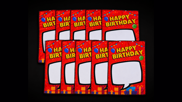 Birthday Silk Surprise REFILL (10 Silks) by PlayTime Magic DEFMA (Orange) - Merchant of Magic
