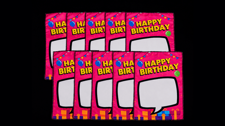 Birthday Silk Surprise REFILL (10 Silks) by PlayTime Magic DEFMA (Pink) - Merchant of Magic