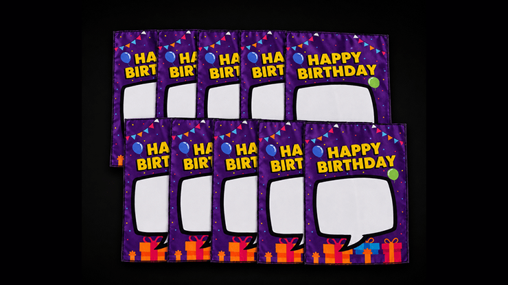 Birthday Silk Surprise REFILL (10 Silks) by PlayTime Magic DEFMA (Purple) - Merchant of Magic