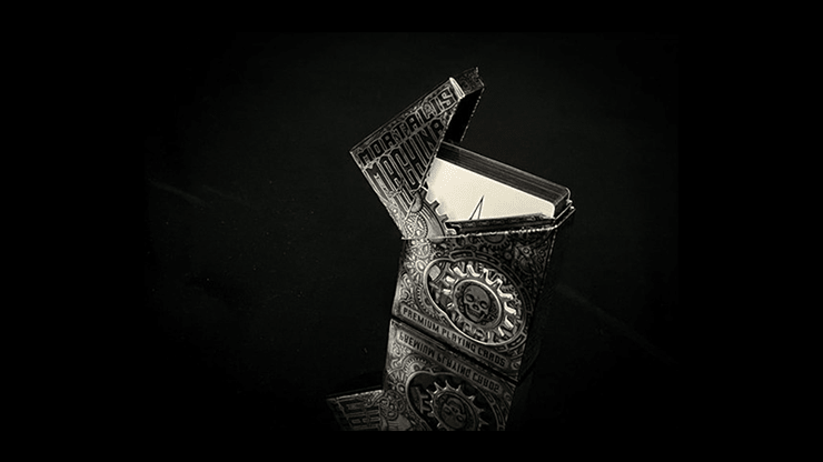 Black Metallic Foil Mortalis Machina Edition Playing Cards - Merchant of Magic