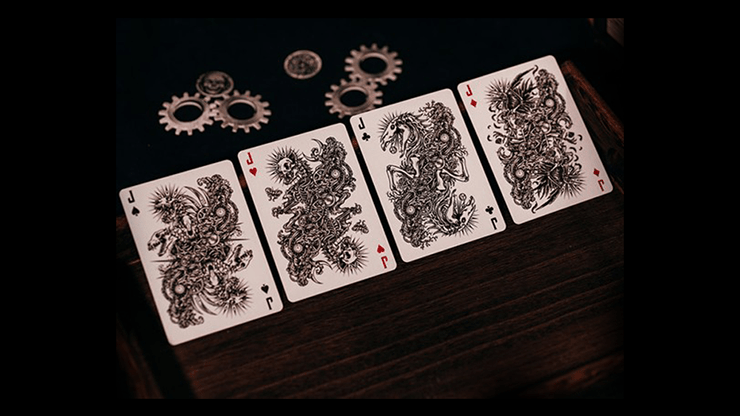 Black Metallic Foil Mortalis Machina Edition Playing Cards - Merchant of Magic