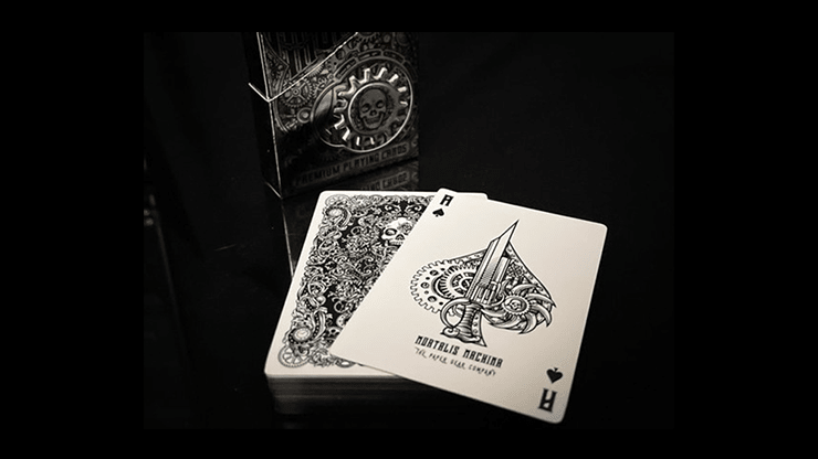 Black Metallic Foil Mortalis Machina Edition Playing Cards - Merchant of Magic