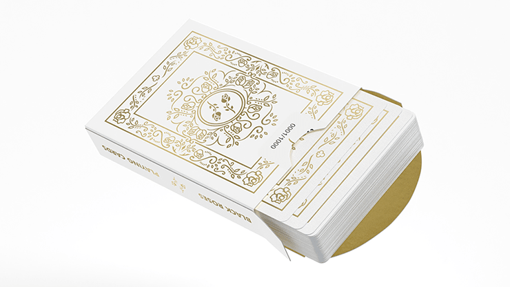 Black Roses White Gold Foil Playing Cards - Merchant of Magic