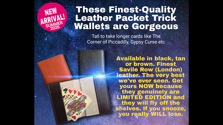 Leather Packet Wallet (Black) by Paul Gordon - Merchant of Magic