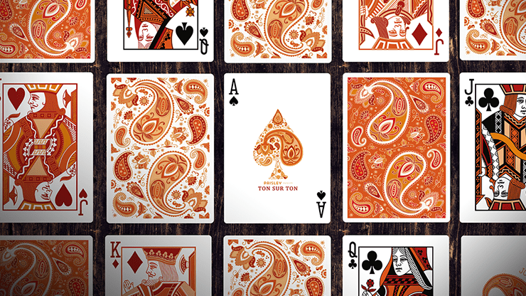 Paisley Ton sur Ton Poudre Orange Foil Designer's Choice - Merchant of Magic
