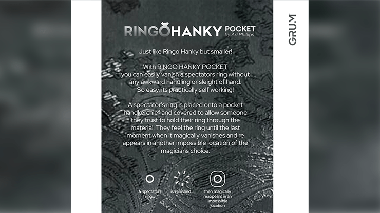 Ringo Vanish Hanky : Pocket Black by GRUM - Merchant of Magic