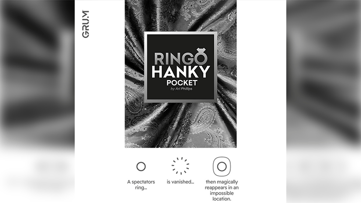 Ringo Vanish Hanky : Pocket Black by GRUM - Merchant of Magic