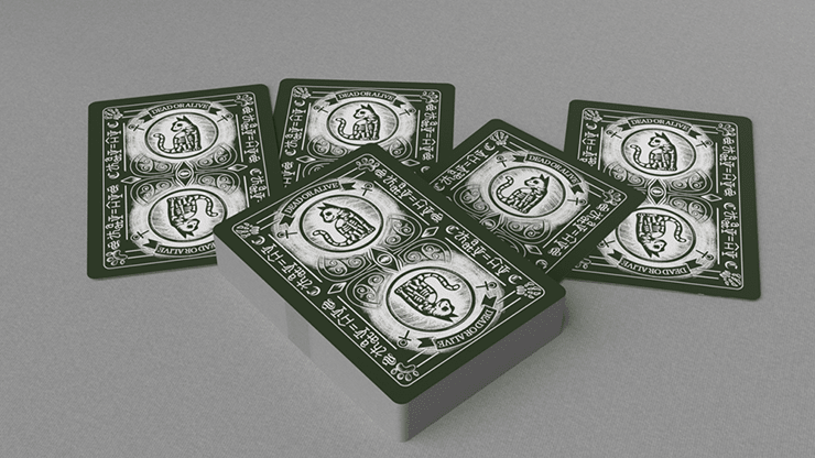 Schrodinger's Cat: Alive Green Edition Playing Cards - Merchant of Magic