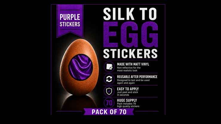 Silk to Egg Stickers (Purple) Pack of 70 - Merchant of Magic