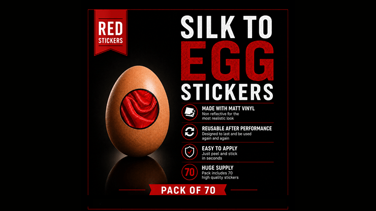 Silk to Egg Stickers (RED) Pack of 70 - Merchant of Magic