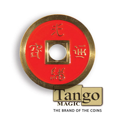 Chinese Coin (CH0019) Black & Red by Tango Magic s
