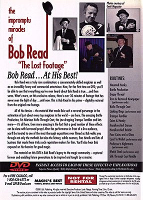 The Impromptu Miracles of Bob Read The Lost Footage by L&L Publishing - DVD - Merchant of Magic