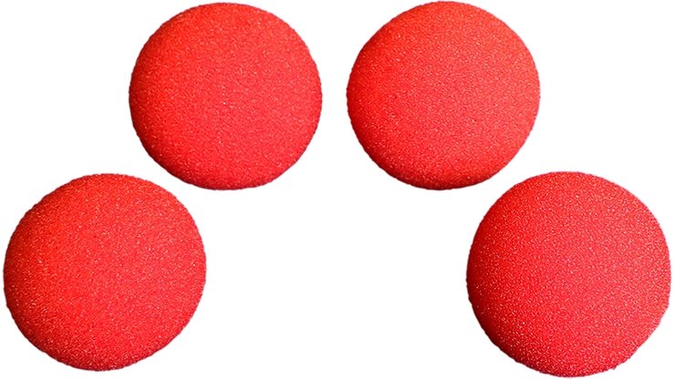 1.5 Inch - 4 x Super Soft Sponge Balls - Red - Merchant of Magic