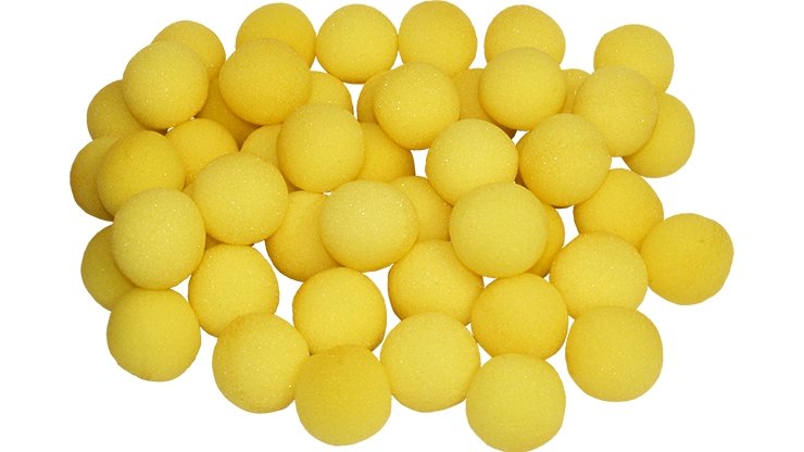 1.5 Inch 50 Super Soft Sponge Balls (Yellow) - Merchant of Magic