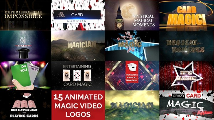 15 Magic Video Logos for Magicians by Wolfgang Riebe mixed media - INSTANT DOWNLOAD - Merchant of Magic