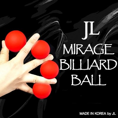 2 Inch Mirage Billiard Balls by JL (RED, 3 Balls and Shell) - Merchant of Magic