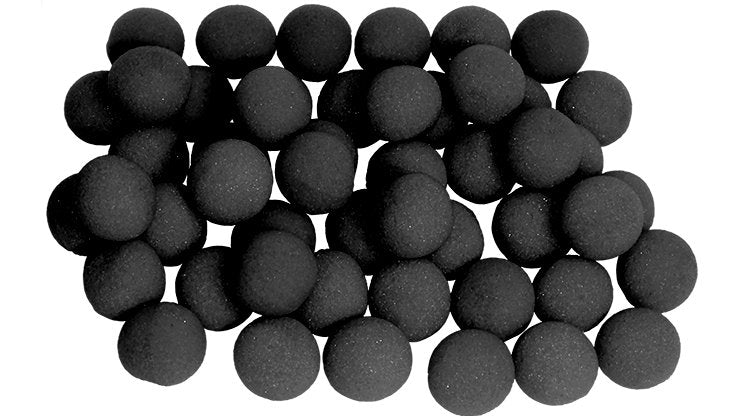 50 x 1.5 inch Super Soft Sponge Balls (Black) - Merchant of Magic