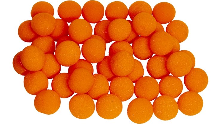 50 x 1.5 inch Super Soft Sponge Balls (Orange) - Merchant of Magic