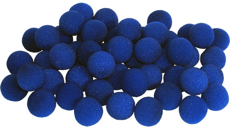 50 x 2 inch Super Soft Sponge Balls (Blue) - Merchant of Magic