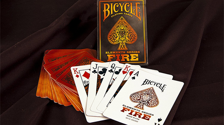 bicycle playing cards fire