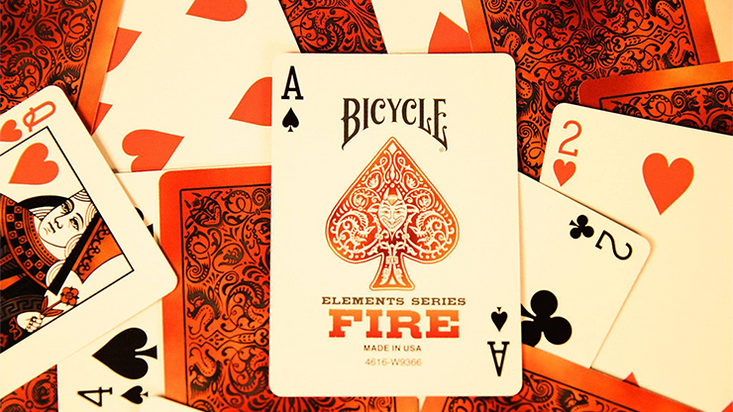 bicycle playing cards fire