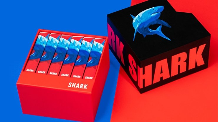 6 Shark Playing Cards (Free 6 Box Case Included) by Riffle Shuffle - Merchant of Magic