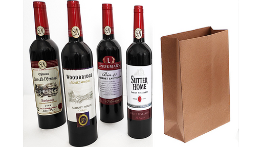 Wine Bottles From Paper Bag (4 Bottles) by Tora Magic - Trick - Merchant of Magic Magic Shop