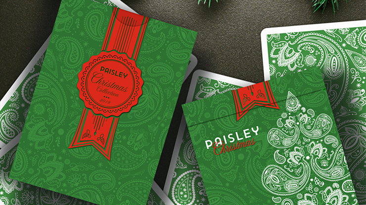 Paisley Metallic Green Playing Cards by Dutch Card House Company - Merchant of Magic
