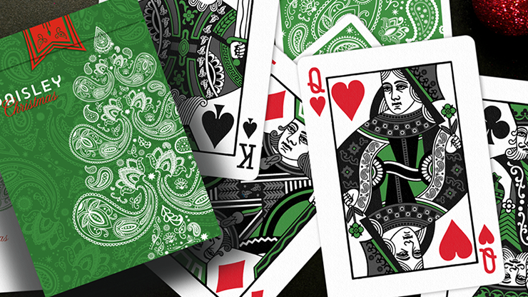 Paisley Metallic Green Playing Cards by Dutch Card House Company - Merchant of Magic