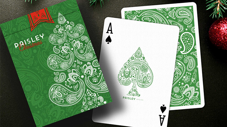 Paisley Metallic Green Playing Cards by Dutch Card House Company - Merchant of Magic