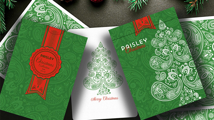 Paisley Metallic Green Playing Cards by Dutch Card House Company - Merchant of Magic