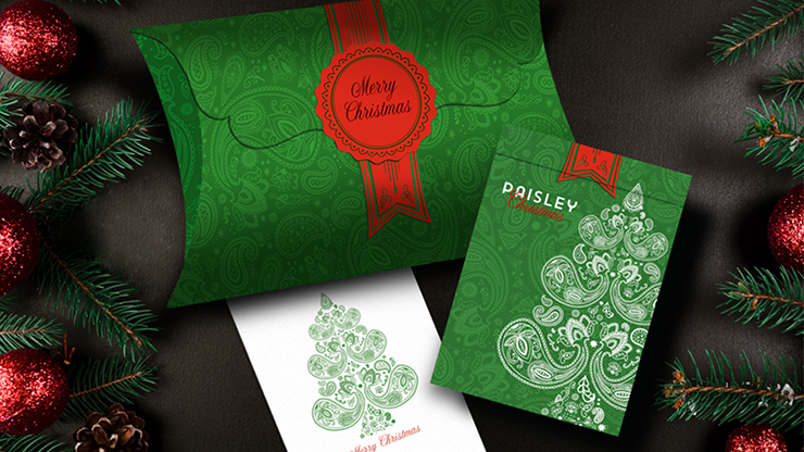 Paisley Metallic Green Playing Cards by Dutch Card House Company - Merchant of Magic