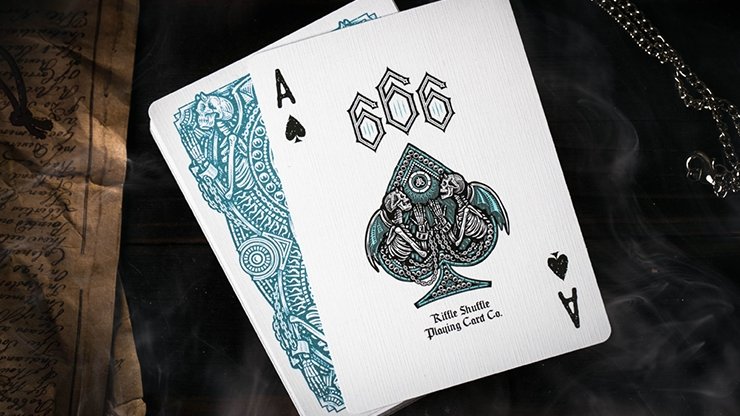 666 V4 (Cyan) Playing Cards by Riffle Shuffle - Merchant of Magic