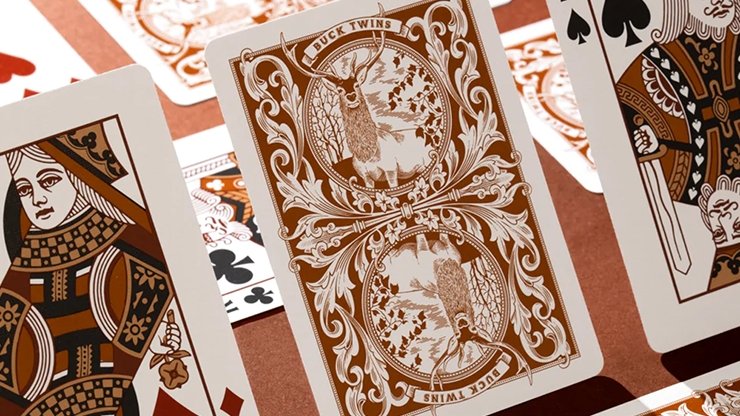 Antler Playing Cards (Persimmon) by Dan and Dave - Merchant of Magic