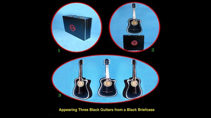 Appearing Guitars from Briefcase (3/Black) by Black Magic - Merchant of Magic