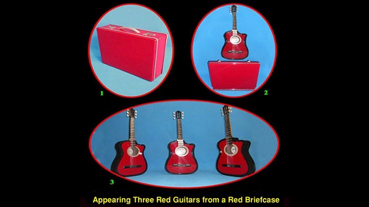 Appearing Guitars from Briefcase (3/Red) - Merchant of Magic