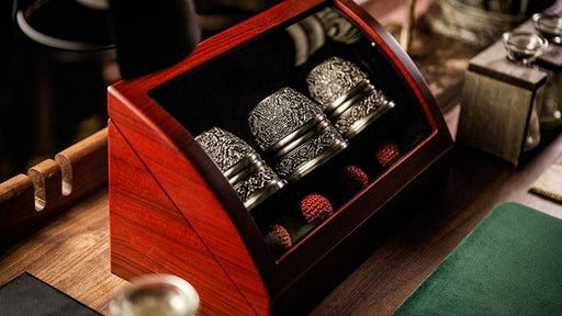 Artisan Engraved Cups and Balls in Display Box by TCC - Trick - Merchant of Magic