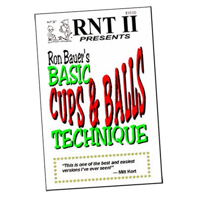 Basic Cups & Balls Technique book - Ron Bauer - Merchant of Magic